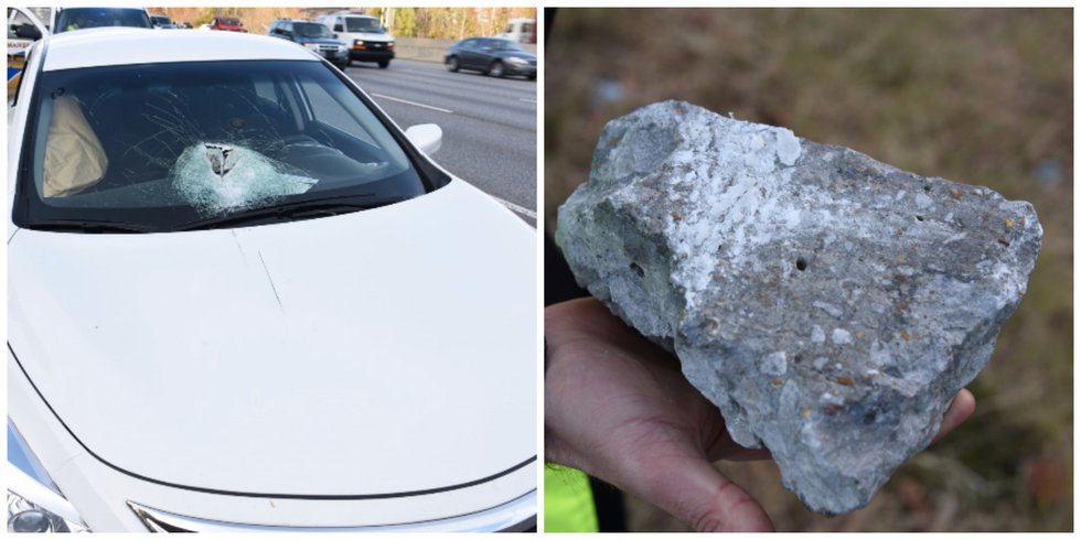Vehicle rock damage 12-2-16