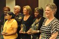 Retirees honored at board of educaiton meeting.