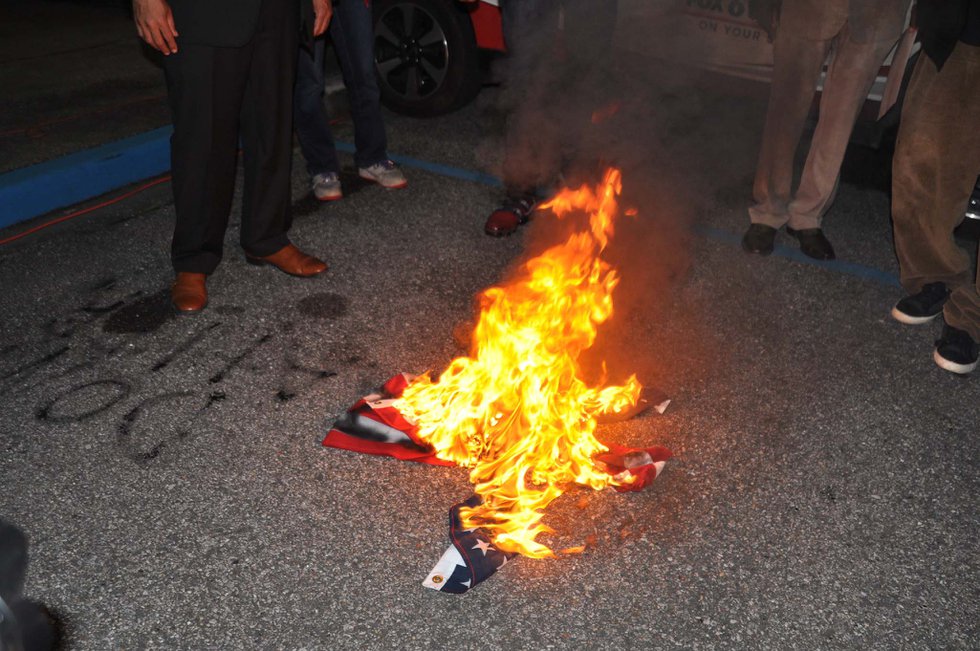 protest flag burning 2-5-19
