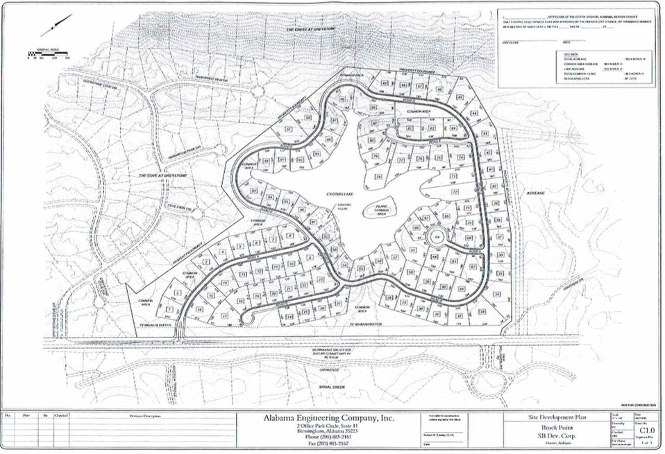 Brock Point subdivision plan