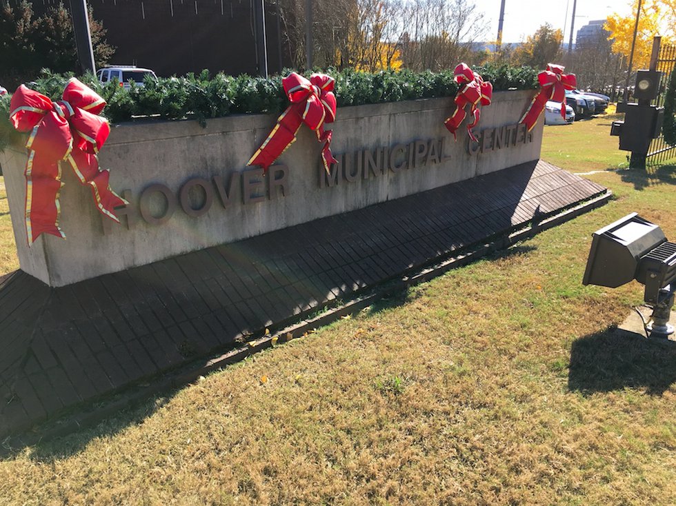 Hoover Municipal Center Christmas sign