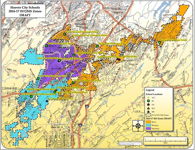 Hoover middle school 2016-17 zoning map draft 2-14-16
