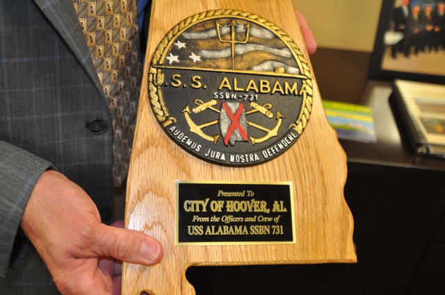 USS Alabama plaque